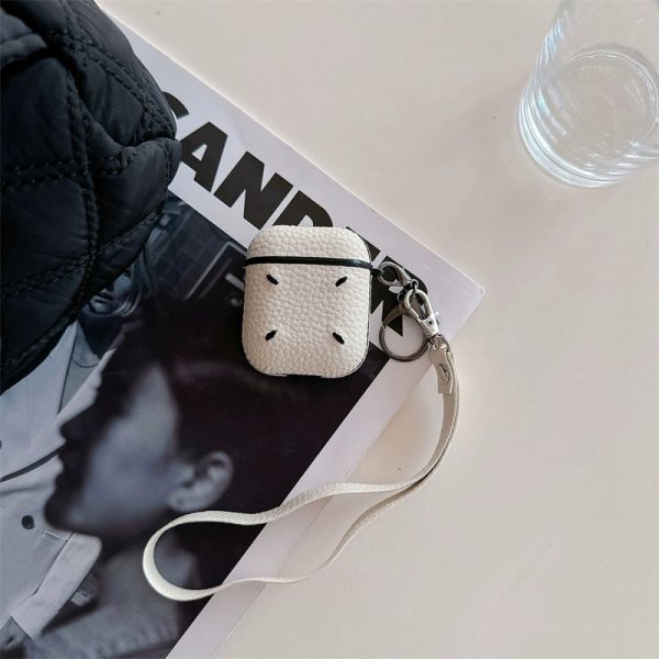 airpods pro ケース ハイ ブランド 安い マルジェラ風 airpods4ケース シンプル レザー 黒 イヤホンカバー エアー ポッズ プロ 充電 エア ポッツ ケース 韓国 男女兼用 - 画像 (4)