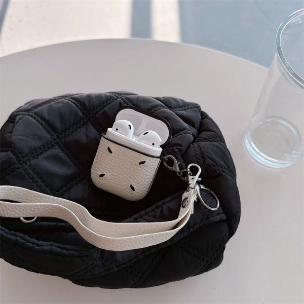 airpods pro ケース ハイ ブランド 安い マルジェラ風 airpods4ケース シンプル レザー 黒 イヤホンカバー エアー ポッズ プロ 充電 エア ポッツ ケース 韓国 男女兼用 - 画像 (3)