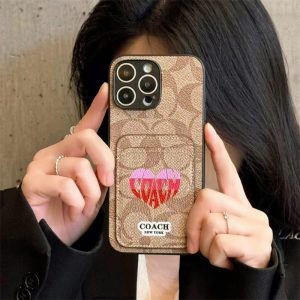 コーチ iphone16ケース coach iphone16e ケース スマホケース ブランド お 揃い カップル iphone15/14 ケース ハート柄 iphone ケース カード 収納 ハイ ブランド 人気 男女