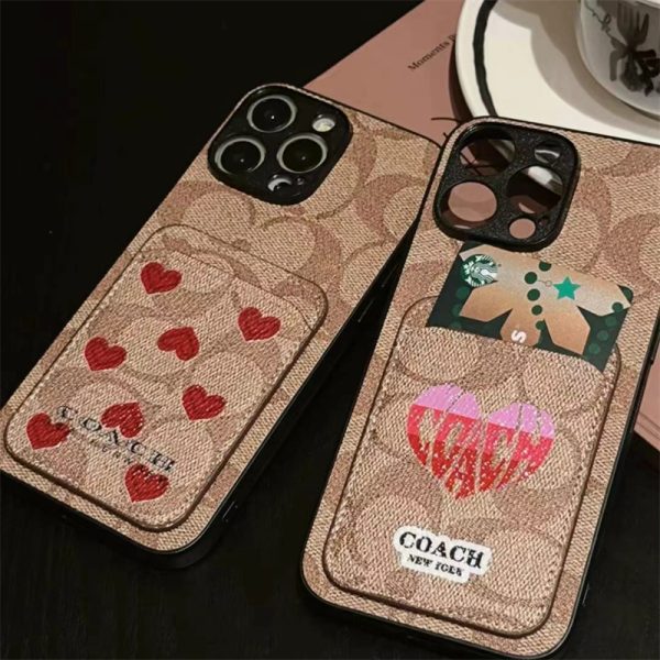 コーチ iphone16ケース coach iphone16e ケース スマホケース ブランド お 揃い カップル iphone15/14 ケース ハート柄 iphone ケース カード 収納 ハイ ブランド 人気 男女 - 画像 (8)