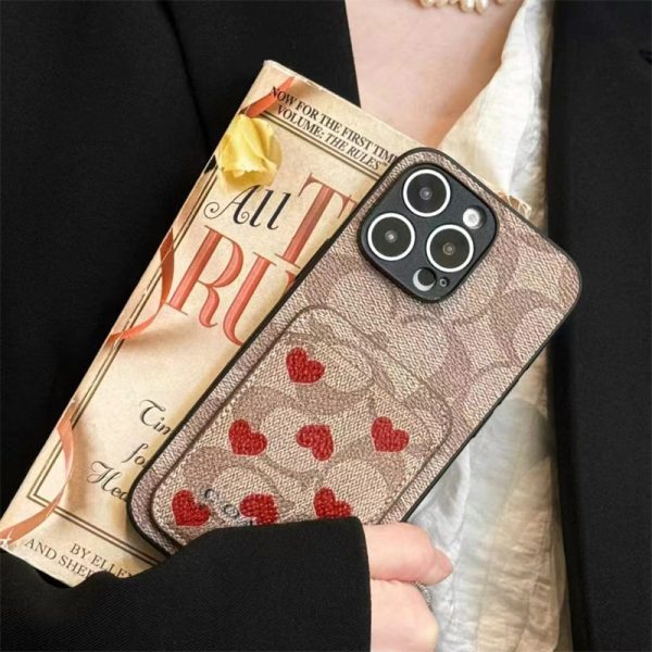 コーチ iphone16ケース coach iphone16e ケース スマホケース ブランド お 揃い カップル iphone15/14 ケース ハート柄 iphone ケース カード 収納 ハイ ブランド 人気 男女 - 画像 (3)