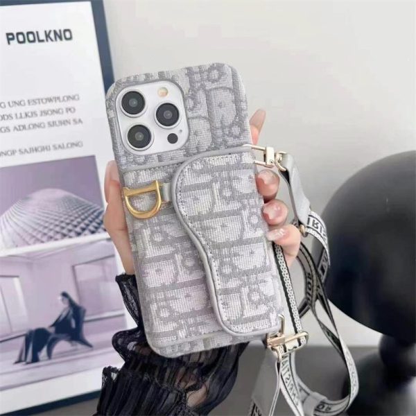 dior スマホ ショルダー ディオール オブリーク iPhone16/16pro ケース 肩掛け iphone15/14pro max ケース カード ケース 付き iphone13/12/11 ケース 斜めがけ ブランド 背面収納 - 画像 (4)