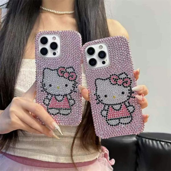 キティ iphone ケース ブランド 可愛い スマホケース キラキラ ネコミミ iphone16plus ケース ハイ ブランド キティちゃん 携帯ケース iphone15/15pro ケース かわいい アイフォン14/13pro ケース 人気 高校生 - 画像 (9)