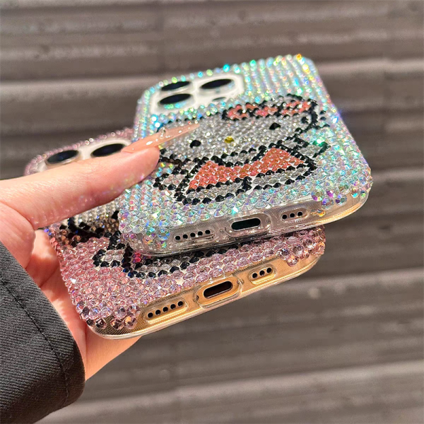 キティ iphone ケース ブランド 可愛い スマホケース キラキラ ネコミミ iphone16plus ケース ハイ ブランド キティちゃん 携帯ケース iphone15/15pro ケース かわいい アイフォン14/13pro ケース 人気 高校生 - 画像 (8)