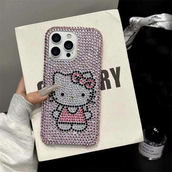 キティ iphone ケース ブランド 可愛い スマホケース キラキラ ネコミミ iphone16plus ケース ハイ ブランド キティちゃん 携帯ケース iphone15/15pro ケース かわいい アイフォン14/13pro ケース 人気 高校生 - 画像 (3)