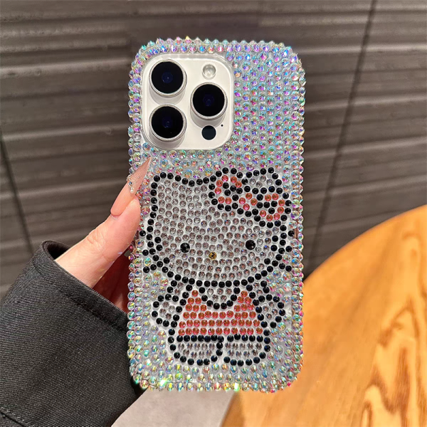 キティ iphone ケース ブランド 可愛い スマホケース キラキラ ネコミミ iphone16plus ケース ハイ ブランド キティちゃん 携帯ケース iphone15/15pro ケース かわいい アイフォン14/13pro ケース 人気 高校生 - 画像 (4)