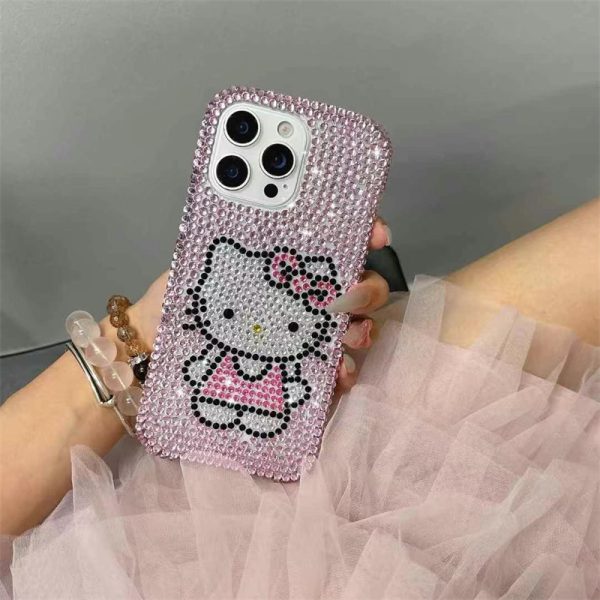 キティ iphone ケース ブランド 可愛い スマホケース キラキラ ネコミミ iphone16plus ケース ハイ ブランド キティちゃん 携帯ケース iphone15/15pro ケース かわいい アイフォン14/13pro ケース 人気 高校生 - 画像 (2)