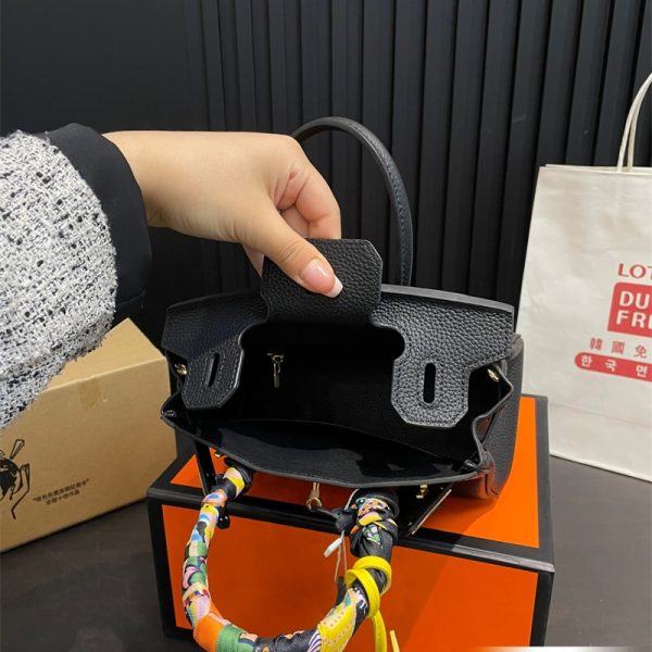 エルメス ケリー ショルダーバッグ 牛革 レディース HERMES バッグ パロディ風 Kelly ポシェット トップレイヤ 2wayトートバッグ 斜めがけ スカーフ付き ハイブランドバッグ - 画像 (9)