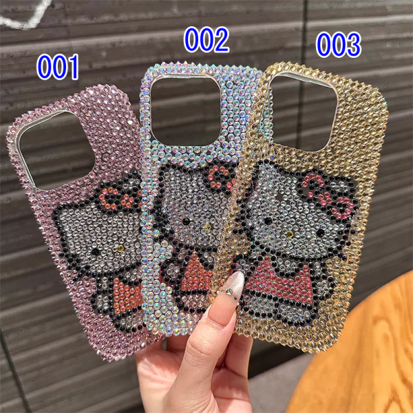 キティ iphone ケース ブランド 可愛い スマホケース キラキラ ネコミミ iphone16plus ケース ハイ ブランド キティちゃん 携帯ケース iphone15/15pro ケース かわいい アイフォン14/13pro ケース 人気 高校生 - 画像 (10)