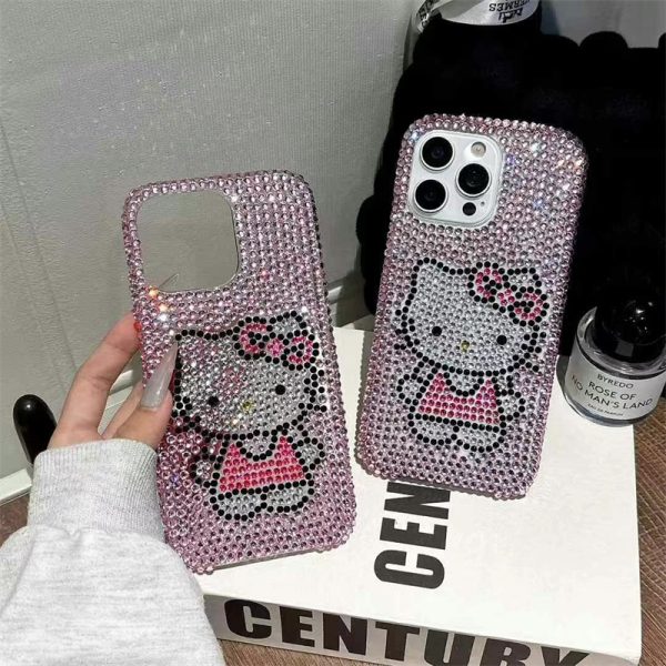 キティ iphone ケース ブランド 可愛い スマホケース キラキラ ネコミミ iphone16plus ケース ハイ ブランド キティちゃん 携帯ケース iphone15/15pro ケース かわいい アイフォン14/13pro ケース 人気 高校生 - 画像 (7)