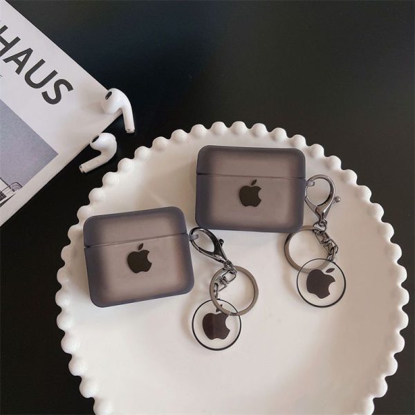 airpodsケース ハイブランド ソフトケース キーリング付き airpods4ケース 半透明 ブラック エアポッツ 第三世代 ケース airpods pro/ pro2 カバー ロゴ付き 人気 ススメ - 画像 (6)