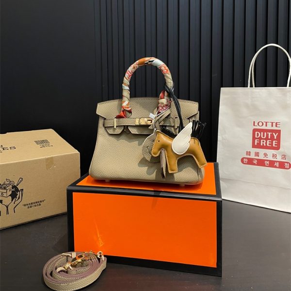 エルメス ケリー ショルダーバッグ 牛革 レディース HERMES バッグ パロディ風 Kelly ポシェット トップレイヤ 2wayトートバッグ 斜めがけ スカーフ付き ハイブランドバッグ - 画像 (4)