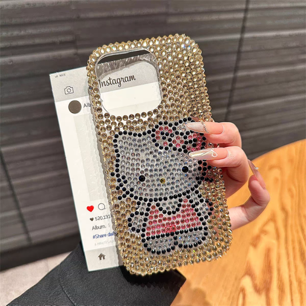 キティ iphone ケース ブランド 可愛い スマホケース キラキラ ネコミミ iphone16plus ケース ハイ ブランド キティちゃん 携帯ケース iphone15/15pro ケース かわいい アイフォン14/13pro ケース 人気 高校生 - 画像 (6)
