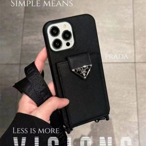 prada iphone16/16pro ケース カードケース 付き プラダ スマホ ショルダー iphone15pro/14promaxケース ブランド メンズ iphone13promax/12 ケース 背面 収納 ブランド スマホショルダー 大人 かわいい