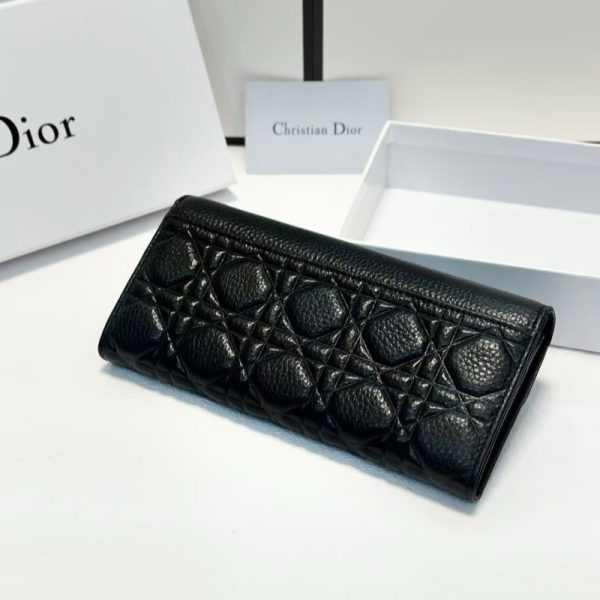 ディオール 財布 レディース 本革 dior カナージュ 長財布 黒 センス の いい 財布 レディース 40 代 50代 女性 財布 ハイブランド 長 財布 二 つ折り - 画像 (3)