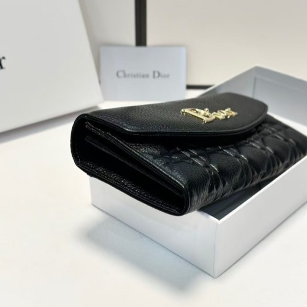 ディオール 財布 レディース 本革 dior カナージュ 長財布 黒 センス の いい 財布 レディース 40 代 50代 女性 財布 ハイブランド 長 財布 二 つ折り - 画像 (6)