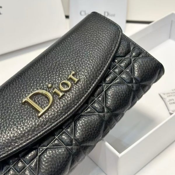 ディオール 財布 レディース 本革 dior カナージュ 長財布 黒 センス の いい 財布 レディース 40 代 50代 女性 財布 ハイブランド 長 財布 二 つ折り - 画像 (7)
