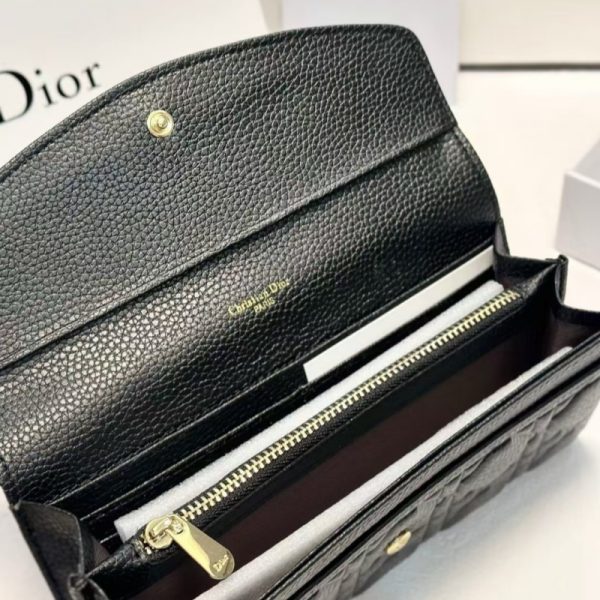 ディオール 財布 レディース 本革 dior カナージュ 長財布 黒 センス の いい 財布 レディース 40 代 50代 女性 財布 ハイブランド 長 財布 二 つ折り - 画像 (8)