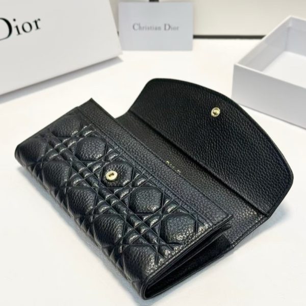 ディオール 財布 レディース 本革 dior カナージュ 長財布 黒 センス の いい 財布 レディース 40 代 50代 女性 財布 ハイブランド 長 財布 二 つ折り - 画像 (4)