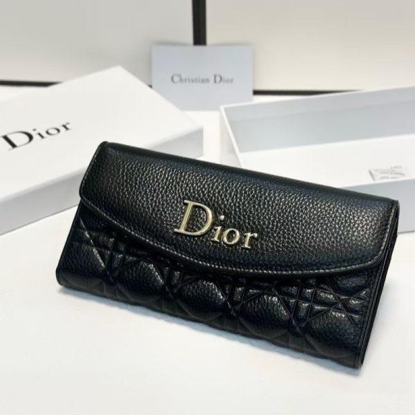 ディオール 財布 レディース 本革 dior カナージュ 長財布 黒 センス の いい 財布 レディース 40 代 50代 女性 財布 ハイブランド 長 財布 二 つ折り - 画像 (2)