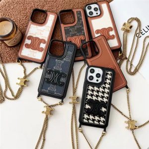 セリーヌ iphone17/17pro/16/16promax ケース ショルダー celine アイフォン15/15pro ケース トリオンフ iphone14pro/13pro ケース 韓国 流行り スマホケース チェーン 付き