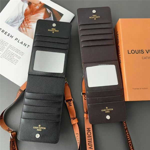 スマホショルダー ルイヴィトン スマホポーチ ハイブランド スマホ ポシェット 人気 肩掛け ミニ バッグ ショルダー ブランド カード入れ ミラー付き - 画像 (12)