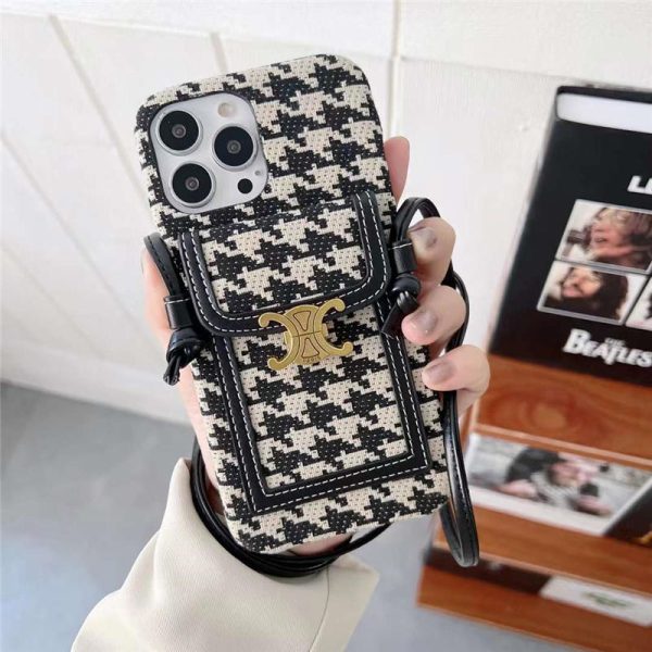 セリーヌ iphone16pro/16promax/15/15pro ケース ショルダー iphone14 iphone14pro max ケース 背面ポケット 大人 celine iphone13/12 ケース 可愛い 韓国 - 画像 (4)